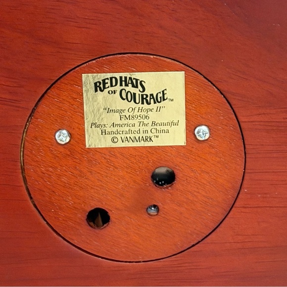 Vanmark Red Hats Of Courage “Image Of Hope” Music Box 9/11 Tribute Collectable - Picture 3 of 7